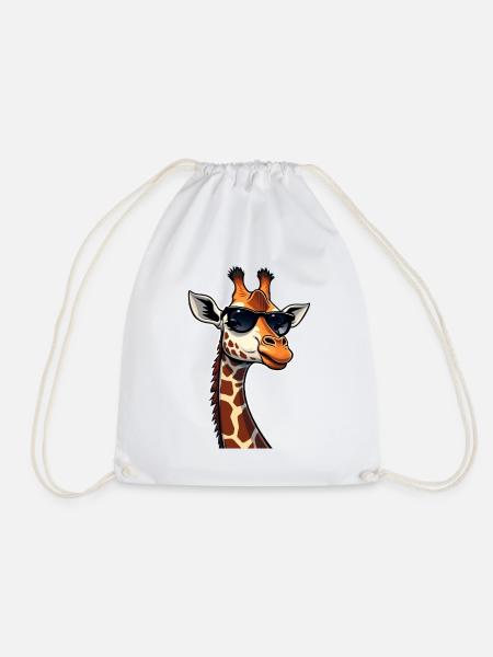 Cool Giraffe mit Sonnenbrille - Turnbeutel - Weiß