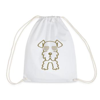 Schnauzer cool avec lunettes de soleil minimaliste - Sac de sport léger - blanc - Devant