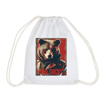 Ours flagrant dans la conception de la veste en cuir, la guerre est agaçante - Sac de sport léger - blanc - Devant