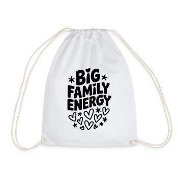 Big Family Energy - Drawstring Bag - white - Front