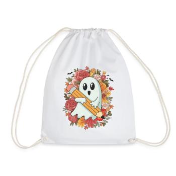 Geist Bleistift Halloween - Turnbeutel - Weiß - Vorne