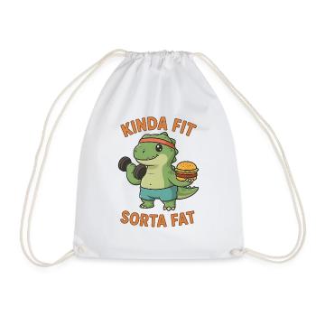 Kinda Fit Sorta Fat Funny Gym Cute Hippo Retro - Turnbeutel - Weiß - Vorne