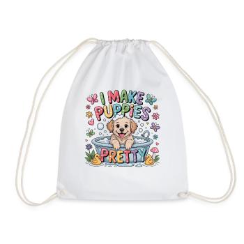 Toiletteur pour chiens Je rends les chiots beaux Je fais - Sac de sport léger - blanc - Devant