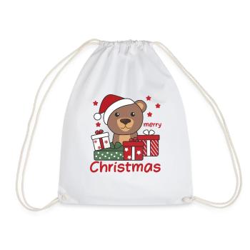 Ours Cadeau de Noël Animaux d'hiver Ours - Sac de sport léger - blanc - Devant