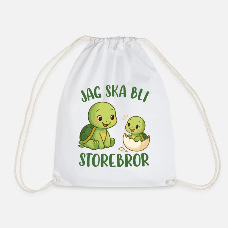 Großer Bruder, ich werde ein großer Bruder - Schildkröte - Turnbeutel - Weiß