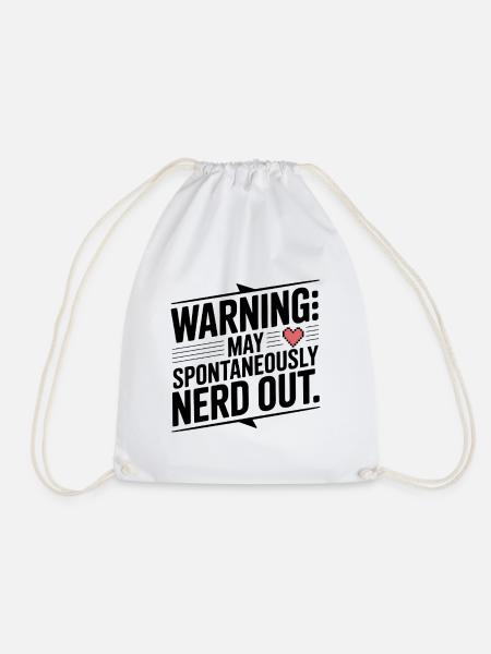 Warnung kann spontan nerd werden - Turnbeutel - Weiß