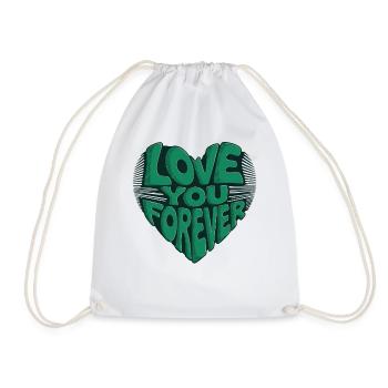 Love You Forever Herz Design - Turnbeutel - Weiß - Vorne