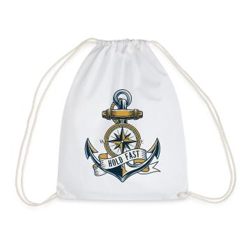 Anchor Hold Fast Maritime Vintage Motif - Drawstring Bag - white - Front