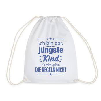 I'm the youngest child, rules don't apply - Drawstring Bag - white - Front