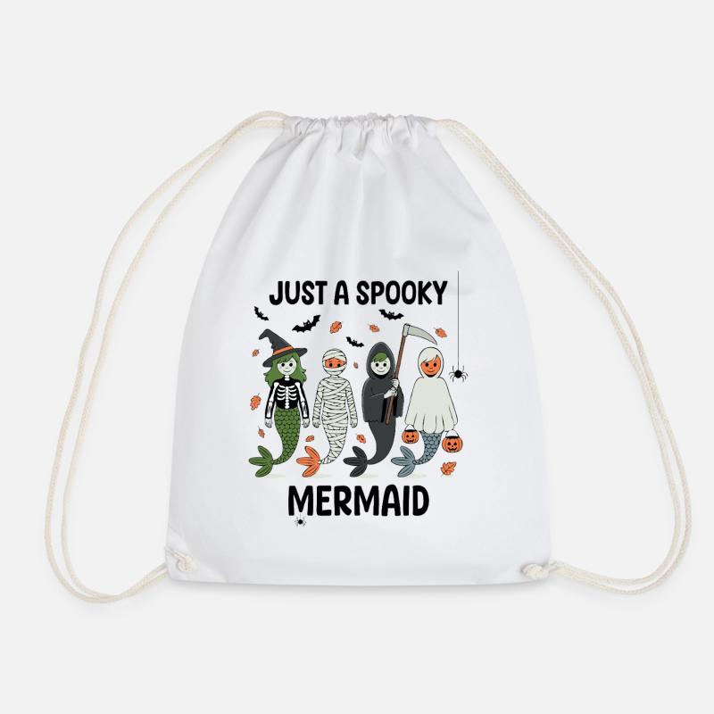 Haunted Mermaids Halloween Design - Drawstring Bag - white