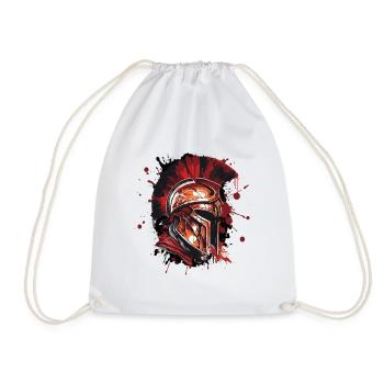 Spartan Helmet Warrior Gladiator - Drawstring Bag - white - Front
