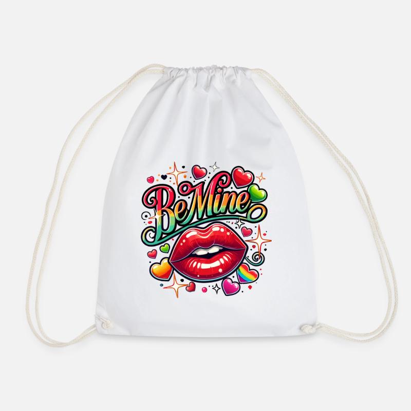 Be Mine - Lippen & Liebe - Turnbeutel - Weiß