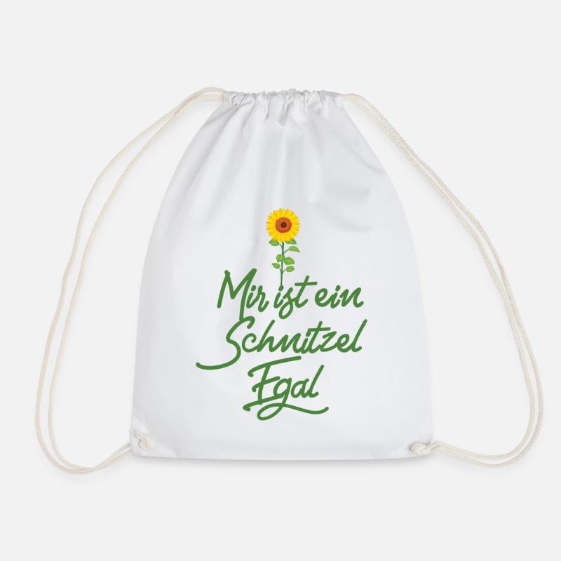 I don't care about a schnitzel - Drawstring Bag - white