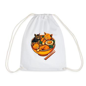 Chats joueurs dans un bol de ramen - Sac de sport léger - blanc - Devant