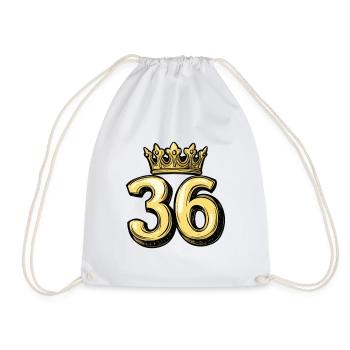 36 Number Crown - Drawstring Bag - white - Front