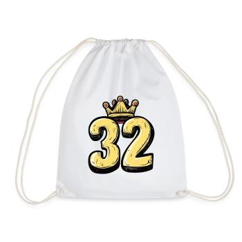 32 Number Krone - Drawstring Bag - white - Front
