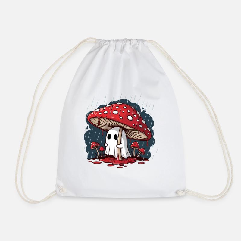 Fly Agaric Ghost — Gruseliger Halloween-Pilzgeist - Turnbeutel - Weiß