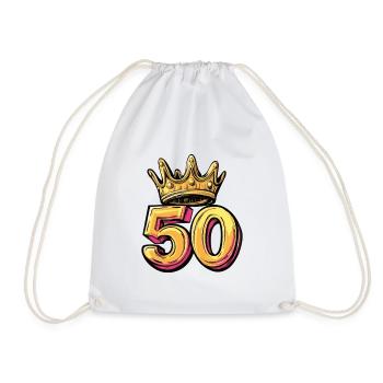 50 Zahl Krone - Turnbeutel - Weiß - Vorne