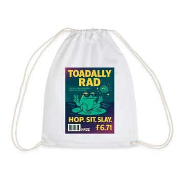 Toadally Rad Disco Frog Magazine - Drawstring Bag - white - Front