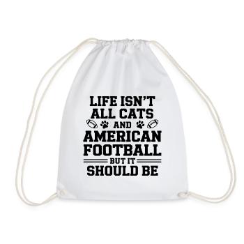 Football Saying Cats Funny Football Gift - Drawstring Bag - white - Front