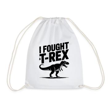 Ich habe gegen einen T-Rex gekämpft - Turnbeutel - Weiß - Vorne
