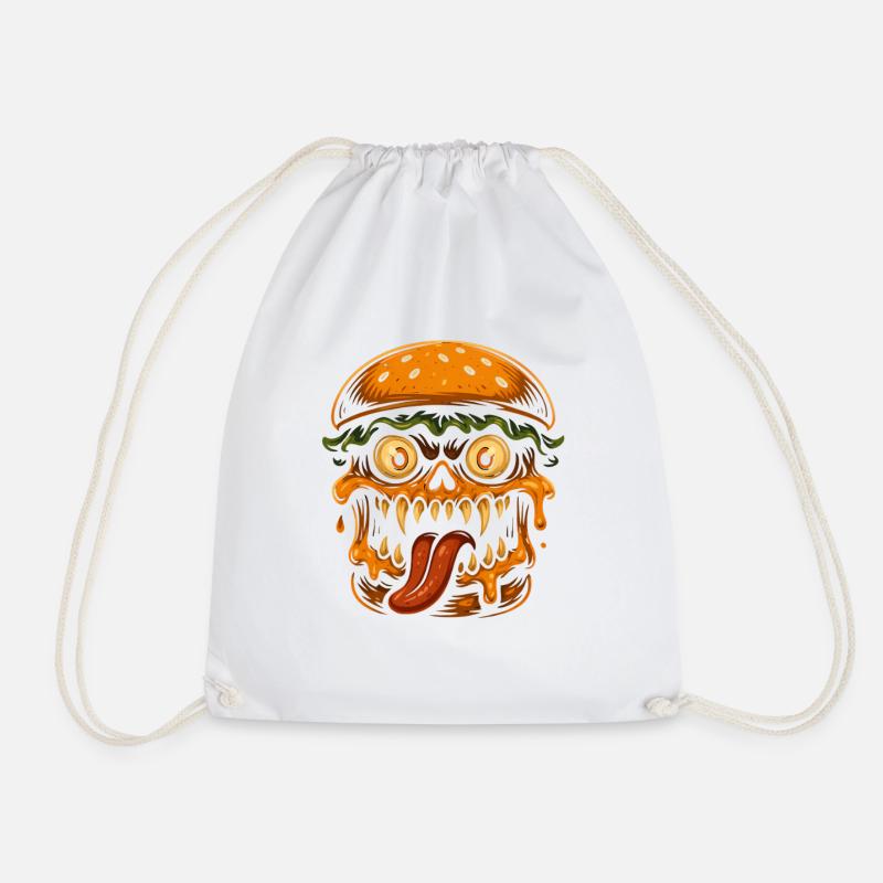 Burger Schädel Monster - Turnbeutel - Weiß