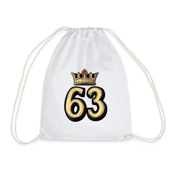 63 Number Krone - Drawstring Bag - white - Front