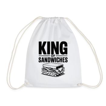 King of Sandwiches - Drawstring Bag - white - Front