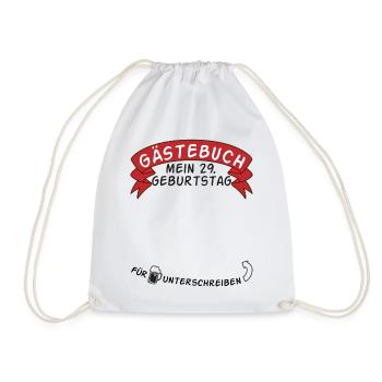 Gästebuch Mein 29. Geburtstag Geschenkidee - Turnbeutel - Weiß - Vorne