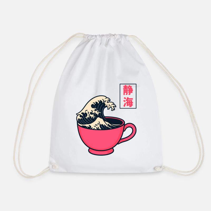 Die große Welle in der Teetasse - Turnbeutel - Weiß