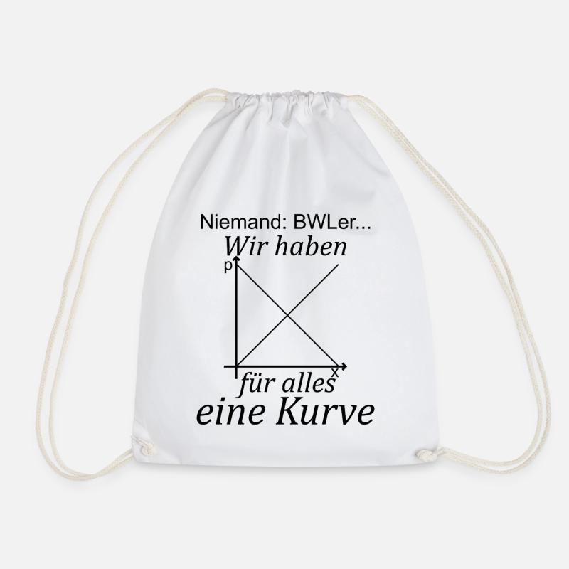 Unispruch "für alles eine Kurve" Studenten - Turnbeutel - Weiß