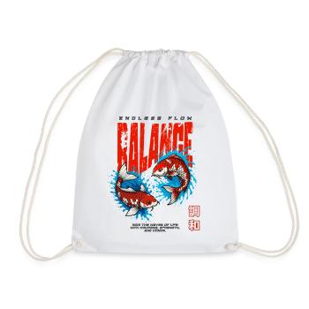 Koi Fish - Balance - Drawstring Bag - white - Front