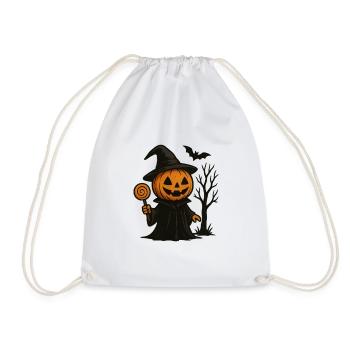 Kürbiszauberer Halloween Kostüm - Turnbeutel - Weiß - Vorne