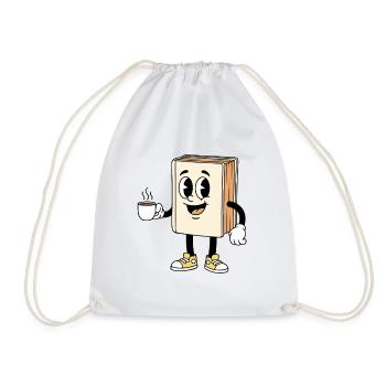 Livre de bande dessinée Amateur de café Lecture - Sac de sport léger - blanc - Devant