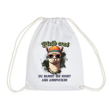 Llama Saying - Restez cool, chemise amusante drôle - Sac de sport léger - blanc - Devant