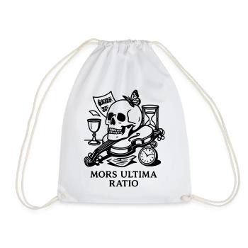 Memento Mori Mors Ultima Ratio - Drawstring Bag - white - Front