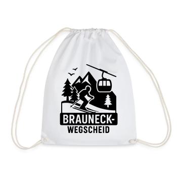 Brauneck Wegscheid Skis - Drawstring Bag - white - Front