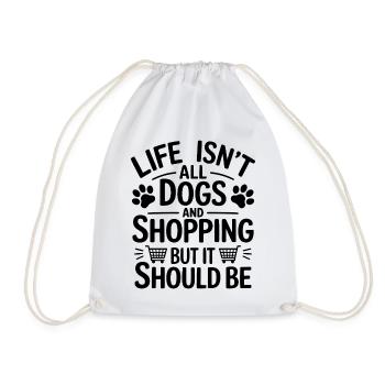Shopping Dire Chiens Drôle Shopping Cadeau - Sac de sport léger - blanc - Devant