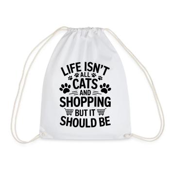 Shopping Dire Chats Drôle Shopping Cadeau - Sac de sport léger - blanc - Devant