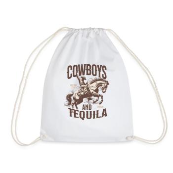  Vintage Cowboys and Tequila Shirt Retro Western - Turnbeutel - Weiß - Vorne