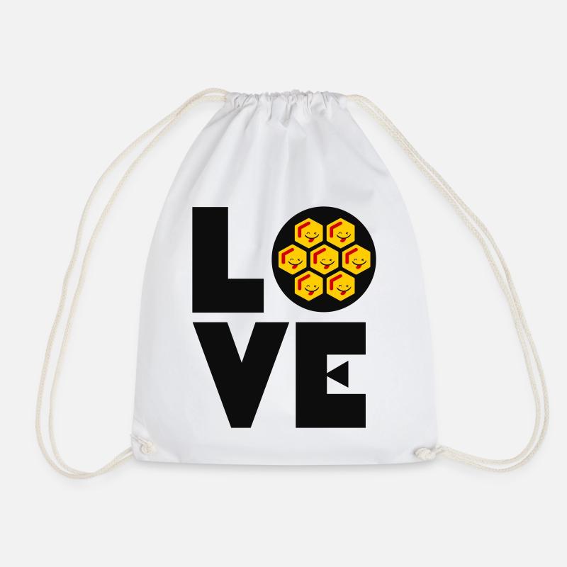 Sweet as Honey Love Romantic and Witty Typography - Drawstring Bag - white