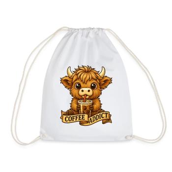 Coffee Addict Daily Dose Morning Energy - Drawstring Bag - white - Front