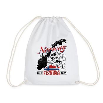Norway Fishing Tour 2025 - Angler Gift - Drawstring Bag - white - Front