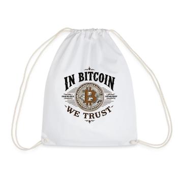 In Bitcoin We Trust – Crypto Vintage Btc - Drawstring Bag - white - Front