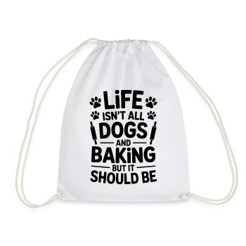 Backen Spruch Hunde Lustiges Backen Geschenk - Turnbeutel - Weiß - Vorne