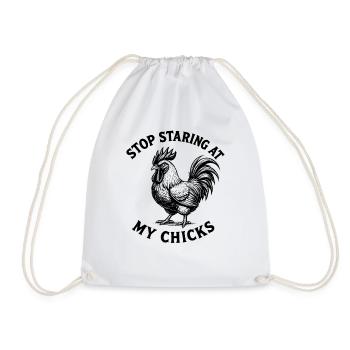 Drôle de coq arrête de regarder mes poussins Vintage - Sac de sport léger - blanc - Devant