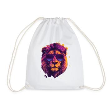 Zodiac Horoscope Leo Head Leo - Drawstring Bag - white - Front