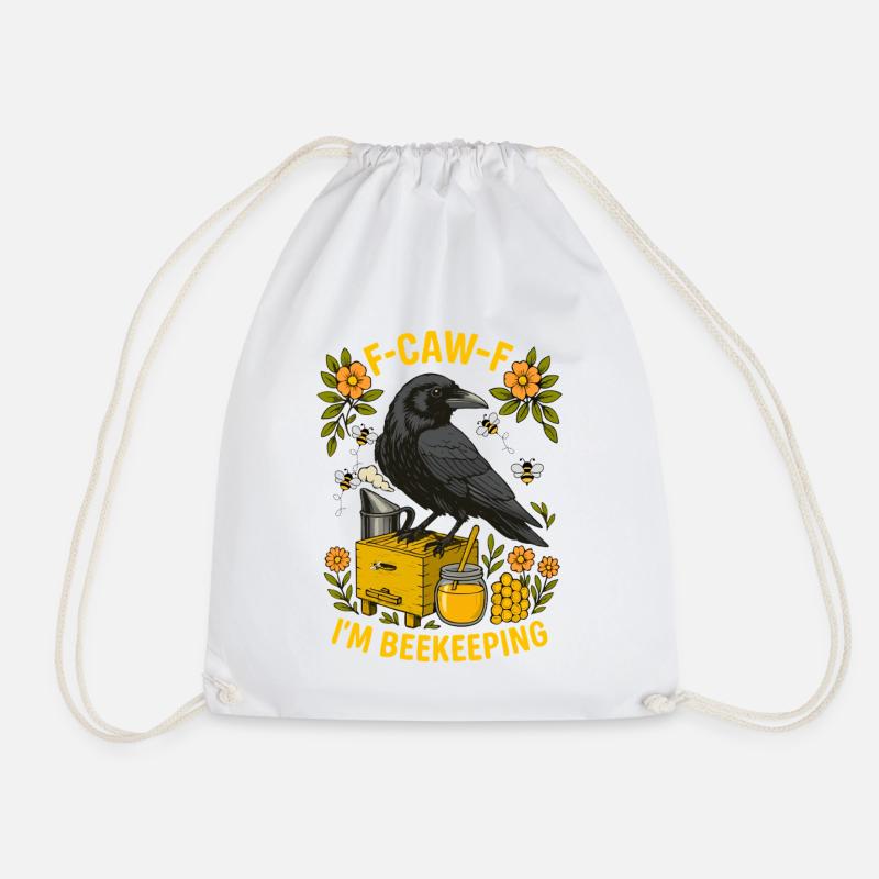 F-Caw-F crow funny - Drawstring Bag - white