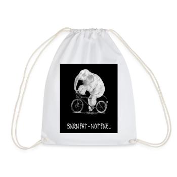 Burn Fat – Not Fuel  Lustiger Fahrrad Elefant - Turnbeutel - Weiß - Vorne