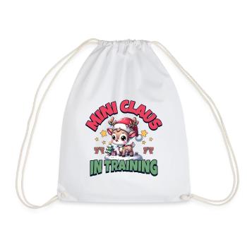 Winter Reindeer Gift for Family - Drawstring Bag - white - Front